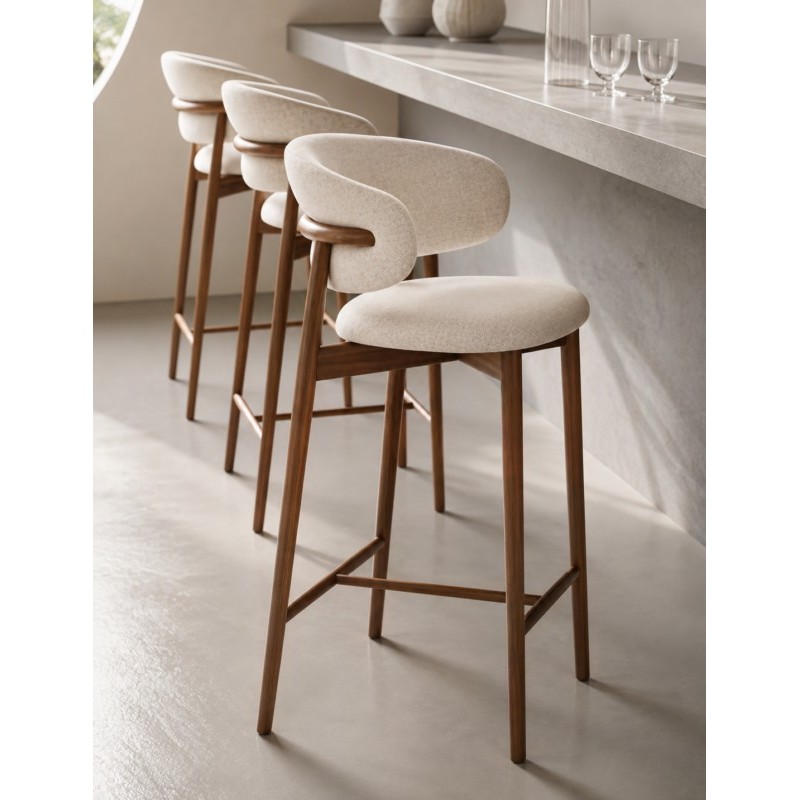 CHAISE BAR DESIGN SCANDINAVE 480 × 500 × 980 ASSISE BEIGE Y68 CHAISEBAR-Y68