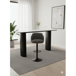 CHAISE DE BAR MODERNE REGLABLE ET PIVOTANTE GRISE DD01 PVC BAR-DD01