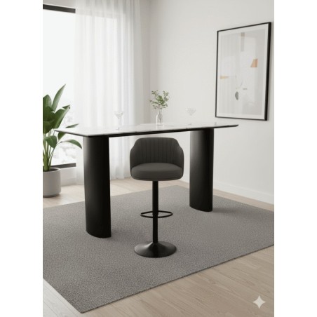 CHAISE DE BAR MODERNE REGLABLE ET PIVOTANTE GRISE DD01 PVC BAR-DD01