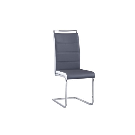 CHAISE GRIS FONCÉ /BLANC B-536 PVC CHAISE-B536