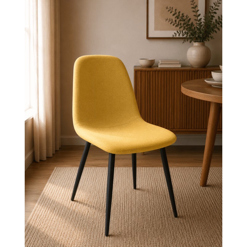 CHAISE S50 JAUNE ASSISE TISSU SYNTHETIQUE/PIED EN FER 87 × 48 × 45 CHAISE-S50JAUNE
