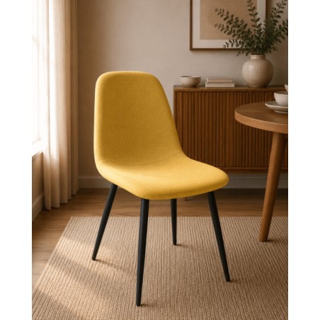 CHAISE S50 JAUNE ASSISE TISSU SYNTHETIQUE/PIED EN FER 87 × 48 × 45 CHAISE-S50JAUNE