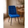 CHAISE S51 BLEU ASSISE VELOURS/PIED EN FER 87 × 48 × 45 CHAISE-S51BLEU
