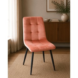 CHAISE S51 ORANGE ASSISE VELOURS/PIED EN FER 87 × 48 × 45 CHAISE-S51ORANGE