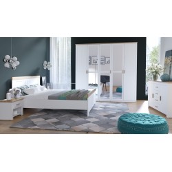 CHAMBRE A COUCHER NICEA BLANC/CHENE CHAMBRE-NICEA