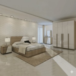CHAMBRE A COUCHER UL23FD0712 LIT160/2CHEVET/COIF +ARMOIRE 4 PORTE CHAMBRE-UL23FD0712