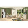 CHAMBRE A COUCHER UL25BE0205 LIT120 × 200/COMMODE/1CHEVET/ARMOIRE 3PORTES /BUREAU /BIBLIOTHEQUE CHAMBRE-UL25BE0205