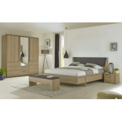CHAMBRE A COUCHER UL9EU1048 LIT160/2CHEVET/BANC+ARMOIRE 3 PORTE CHAMBRE-UL9EU1048