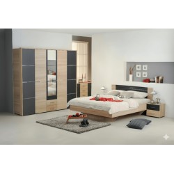 CHAMBRE A COUCHER UL9EU1049 LIT160/2CHEVET+ARMOIRE 5 PORTES CHAMBRE-UL9EU1049