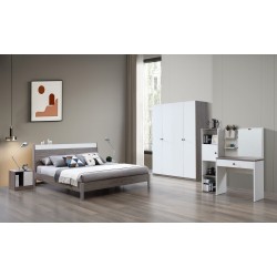 CHAMBRE DZ33 LIT160+1 CHEVET +ARMOIRE 4PORTE +COIFFEUSE CHAMBRE-DZ33