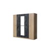 CHAMBRE DZ43 LIT160+1 CHEVET +ARMOIRE 4PORTE +COIFFEUSE CHENE/GRIS MARBRE CHAMBRE-DZ43