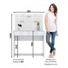COIFFEUSE BLANCHE DAILA 910 × 1330 × 415 D908-10 COIF-D908-10