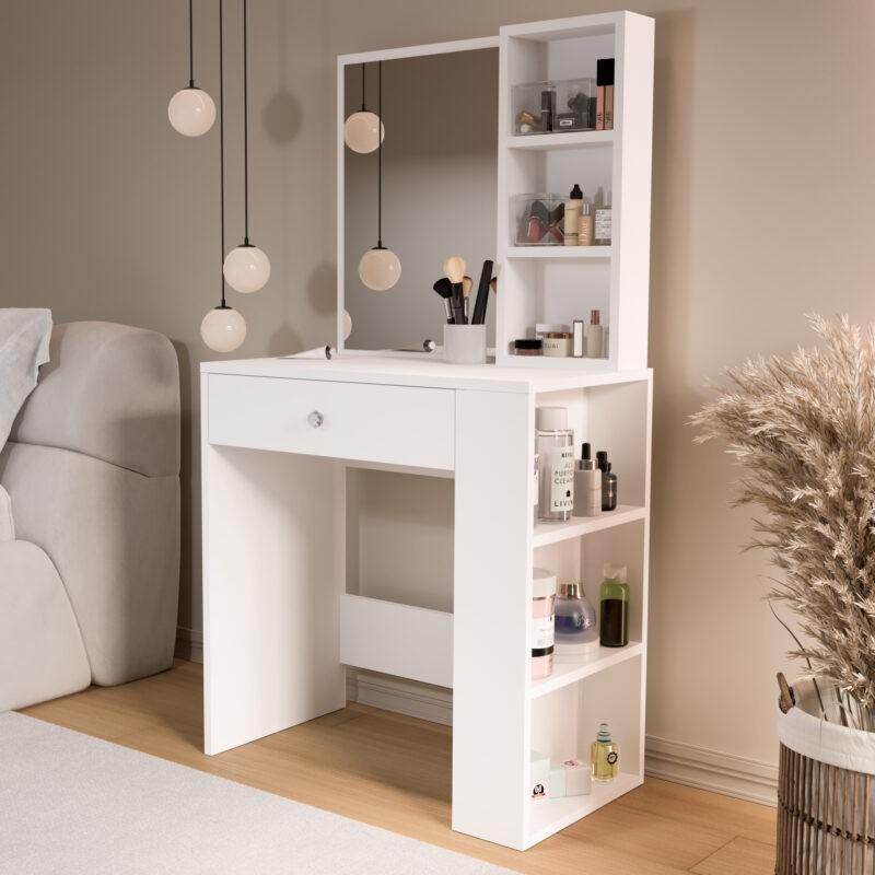 COIFFEUSE BLANCHE MO1-W 694 × 1350 × 400 MO1-W-COIF
