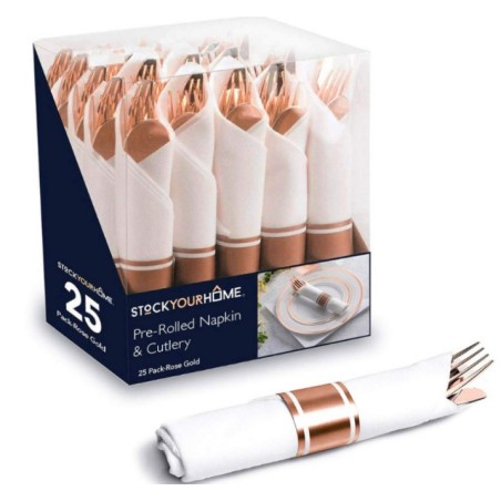 COUVERT DORE/ARGENTE/ROSE GOLD EN BOITE DE 25 COUVERT25-BTE