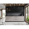 CUISINE SIENA 260 CM, COLORIS BEIGE ET NOIR, AVEC PLAN DE TRAVAIL NOIR CUIS-SIENABEIGENOIR