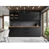 CUISINE SIENA 260 CM, COLORIS NOIR, AVEC PLAN DE TRAVAIL ASSORTI NOIR CUIS-SIENANOIR