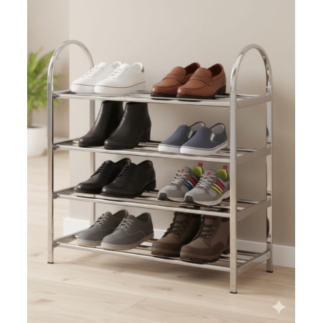 ETAGERE A CHAUSSURES EN ACIER INOX 60 × 23 × 70 4NIVEAUX A24 CHAUS-A24