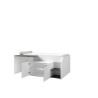 LIT AVEC BUREAU INTEGRE ET RANGEMENT MULTI BLANC LIT-MULTI