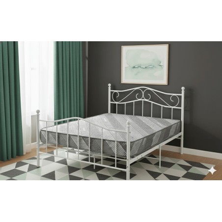 LIT EN FER FORGE 140 × 190 BLANC LITFERBLANC-140