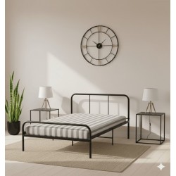 LIT EN FER FORGE 140 × 190 NOIR LITFERNOIR-140