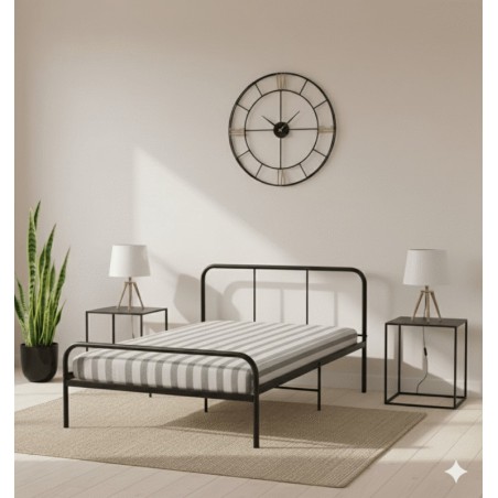 LIT EN FER FORGE 140 × 190 NOIR LITFERNOIR-140