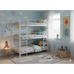 LIT SUPERPOSES 1P+1P+1P BLANC LITSUP-3P