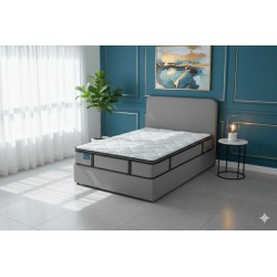 MATELAS AVEC SURMATELAS INTEGRE 160 × 200 × 26 BLEU MATE-SUR160-BLEU