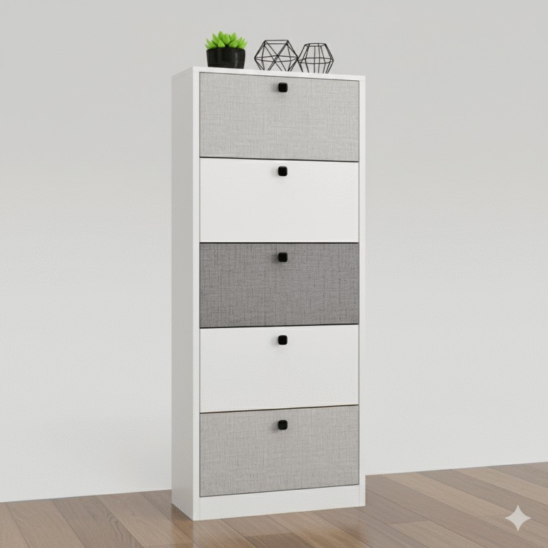 MEUBLE CHAUSSURE 3565-5 65 × 24 × 170 5 TIROIRS CHAUS-3565-5