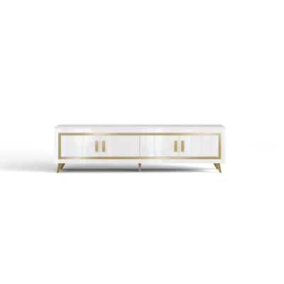 TABLE TV GOLD OR / BLANC 207