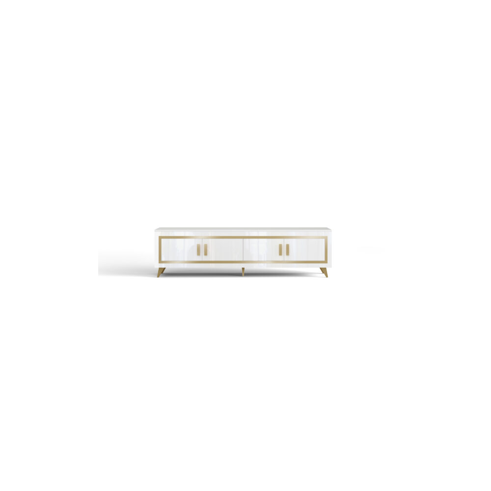 TABLE TV GOLD OR / BLANC 207
