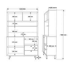 MEUBLE CUISINE RE5-SW CHENE BLANC CUIS-RE5-SW