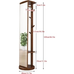 MIROIR SUR PIED A360° AVEC PORTE MANTEAU M919 MIR-M919