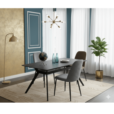 TABLE NOIR DORE C127 1300 X 700