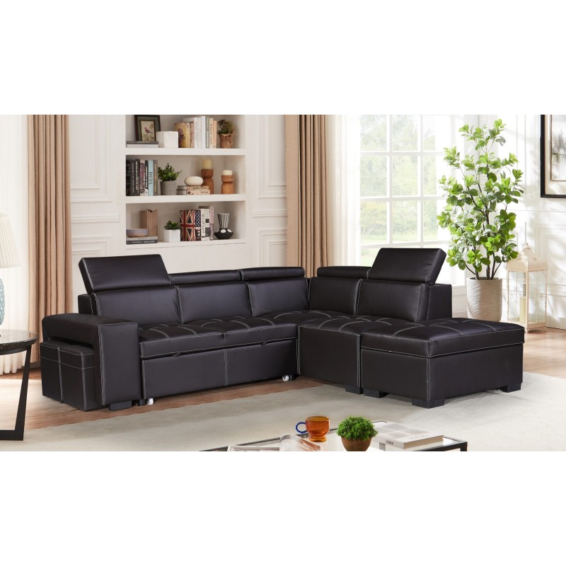 SALON ANGLE CONVERTIBLE AVEC COFFRE/2 POUF ZY2088 239 × 144 × 77 OTTOMAN 92 × 61 × 44 SALON-ZY2088