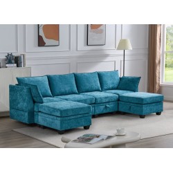 SALON ANGLE MODULABLE /COFFRE XL1672 300 × 91 × 82 OTTOMAN 70 × 70 × 46 SALON-XL1672