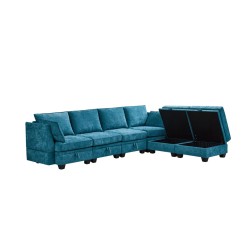 SALON ANGLE MODULABLE /COFFRE XL1672 300 × 91 × 82 OTTOMAN 70 × 70 × 46 SALON-XL1672
