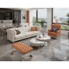 SALON LUXE 3(BLANC)+1(ORANGE)+REPOSE PIED 226 × 920 × 950 8022B SALON-8022BLANC