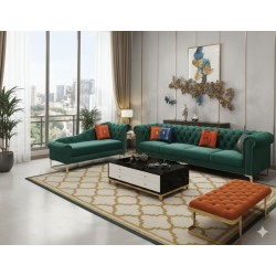 SALON LUXE 3(VERT)+4(VERT)+REPOSE PIED (ORANGE)180 × 860 × 850 8022B SALON-8022VERT