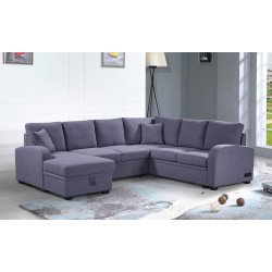 SALON PANORAMIQUE CONVERTIBLE /COFFRE XL1616 GRIS 273 × 143 × 88 SALON-XL1616