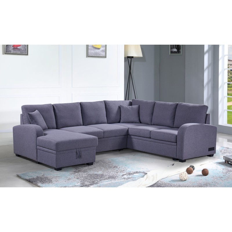 SALON PANORAMIQUE CONVERTIBLE /COFFRE XL1616 GRIS 273 × 143 × 88 SALON-XL1616