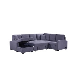 SALON PANORAMIQUE CONVERTIBLE /COFFRE XL1616 GRIS 273 × 143 × 88 SALON-XL1616