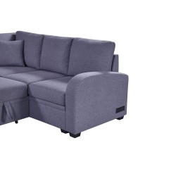 SALON PANORAMIQUE CONVERTIBLE /COFFRE XL1616 GRIS 273 × 143 × 88 SALON-XL1616
