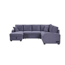 SALON PANORAMIQUE CONVERTIBLE /COFFRE XL1616 GRIS 273 × 143 × 88 SALON-XL1616