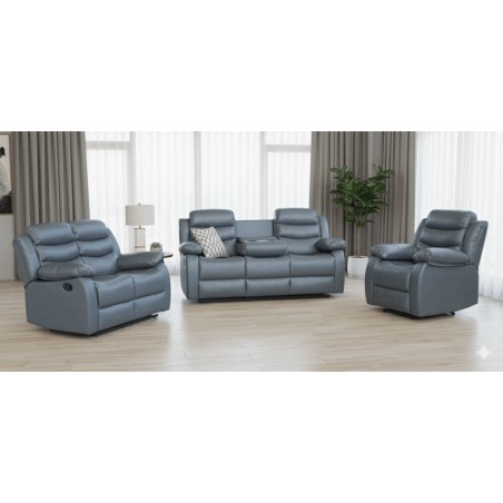 SALON RELAX 1+2+3 EN PU GRIS XLH-9023 SALON-RELAX123-GRIS