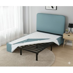 SOMMIER AVEC TETE DE LIT TAPISSIER 140 × 190 × 30 GRIS SOMTAPIS-140