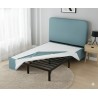 SOMMIER AVEC TETE DE LIT TAPISSIER 140 × 190 × 30 GRIS SOMTAPIS-140