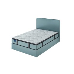 SOMMIER AVEC TETE DE LIT TAPISSIER 160 × 200 × 30 GRIS SOMTAPIS-160