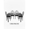 TABLE /4 CHAISES MF003 NOIR FER FORGE 1200 × 700 × 760 TABLE-MF003