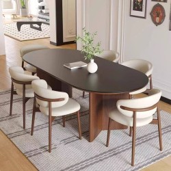 TABLE A MANGER BOIS T26 1600 × 800 × 750 OVALE NOIR TABLE-T26OVALE