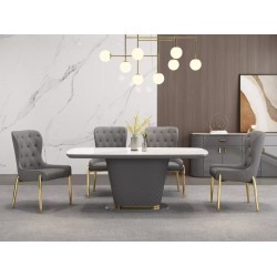 TABLE A MANGER GRIS DORE 2000 × 100 × 750 92607 TABLE-92607